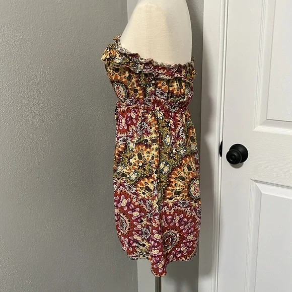 Johnny Martin Strapless Casual Summer Mini Print Dress/Coverup - Picture 9 of 11